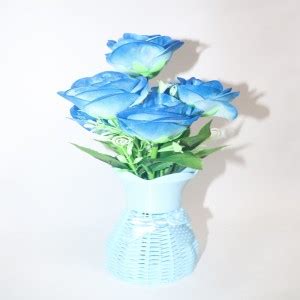 artificial hub KALI roses flower with plastic pot combo Multicolor Rose ...