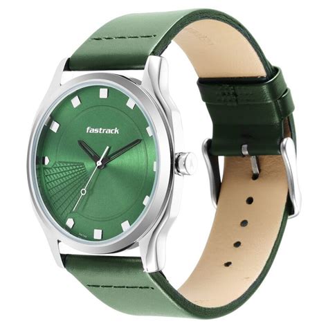 Fastrack Stunners Quartz Analog Green Dial Leather Strap Watch for Guys
