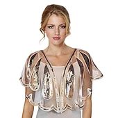 1920s Gatsby Sparkle Bolero Women's Wrap Shawls Vintage Sleeveless ...