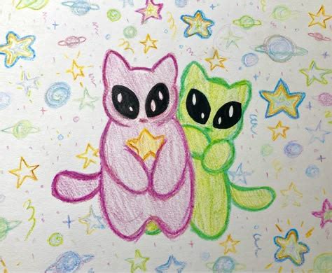 Alien Cat Drawing