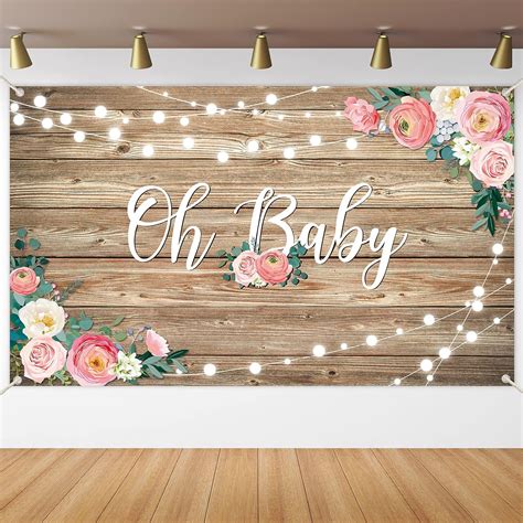 Rustic Wood Baby Shower Backdrop Banner Oh Baby India | Ubuy