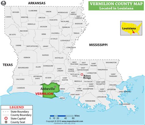 Vermilion Parish Map, Louisiana