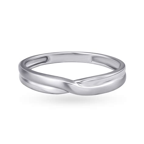 Intersecting Pattern Platinum Ring for Men