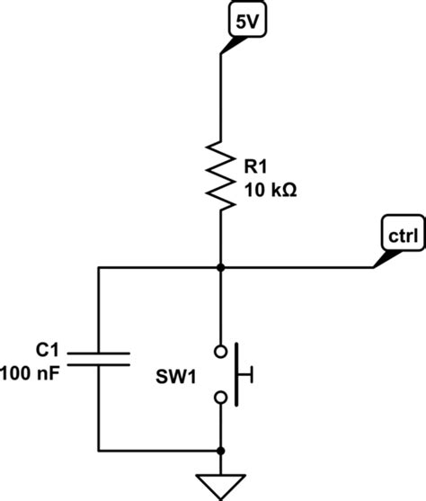 Image result for Debounce Button Hardware for Microcotroller