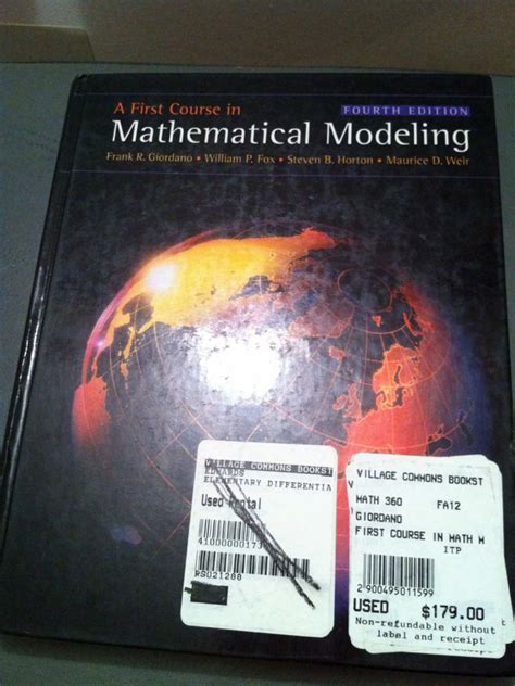 Image result for A First Course in Mathematical Modeling
