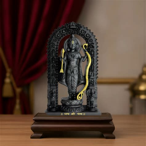 Shree Ram Lalla Murti 6 inch (Black&Gold) – Artbiz Metals