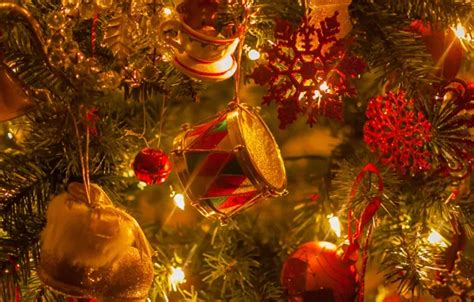 Download wallpaper decoration, lights, Christmas tree, section holidays ...