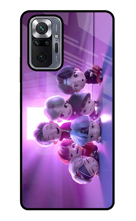 Buy Now BTS Chibi Glass Case for Redmi Note 10 Pro Online | Casekaro