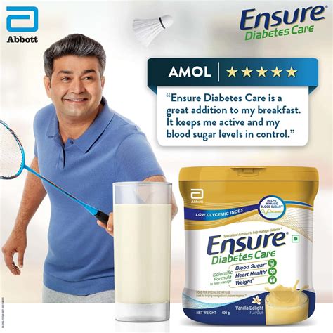 Buy ENSURE DIABETES CARE VANILLA DIABETES CARE POWDER JAR OF 400 G ...