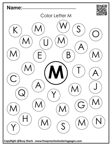 Letter M "10 free Dot Markers coloring pages" | Letter worksheets for preschool, Preschool ...