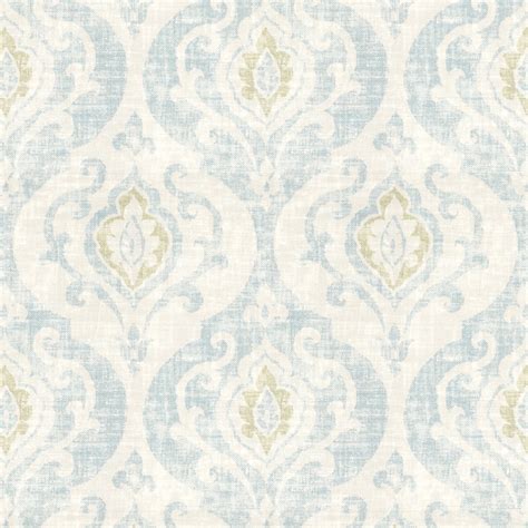 Arryanna Spa Damask Fabric by the Yard with Cotton Blend & 18" Repeat