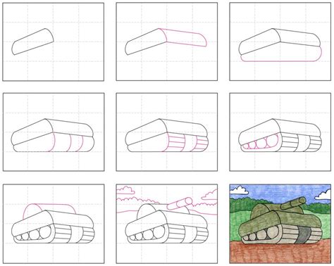Tank Drawing Easy Step By Step