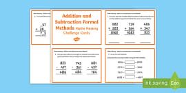 Year 4 Add and Subtract Maths Mastery Challenge Cards - Year 4 Add and