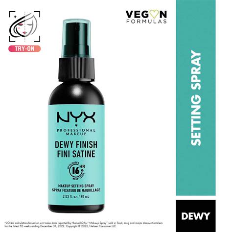 NYX Professional Makeup Up to 16 HR Makeup Setting Spray Dewy Finish ...