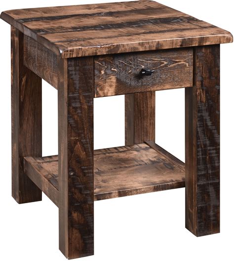 Barn Floor-Style End Table | Amish End Table | Rustic End Table