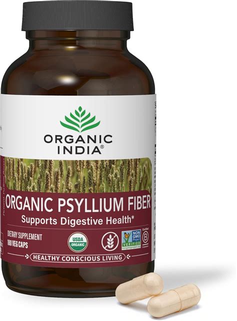 Organic India Psyllium Herbal Powder - Whole Husk Fiber, Healthy ...