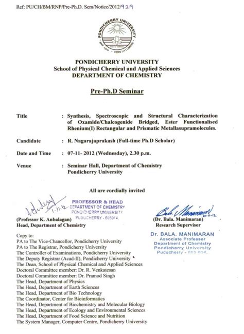 Pre-Ph.D. Seminar of Mr.R.Nagarajaprakash on 07.11.2012 - Dept. of ...