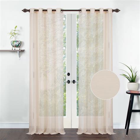 Buy DECO WINDOW Beige Printed Sheer Door Curtains - 132x274cm - Set of ...