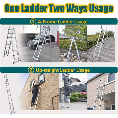 Buy Telescopic 5M/16.5FT Aluminium Extension Ladder, Folding Step ...