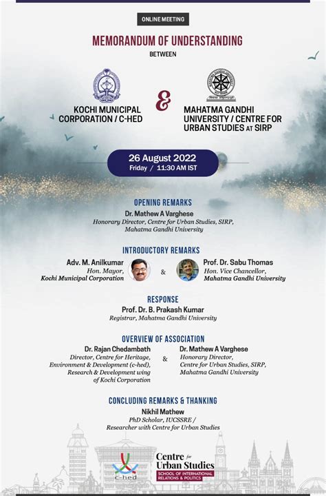 C-Hed at Kochi Municipal Corporation and Centre for Urban Studies at ...