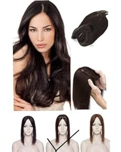 DAZZ LOOK,Silk Base, 5 Clip In, Middle Part Hair Topper 16 inch Long ...