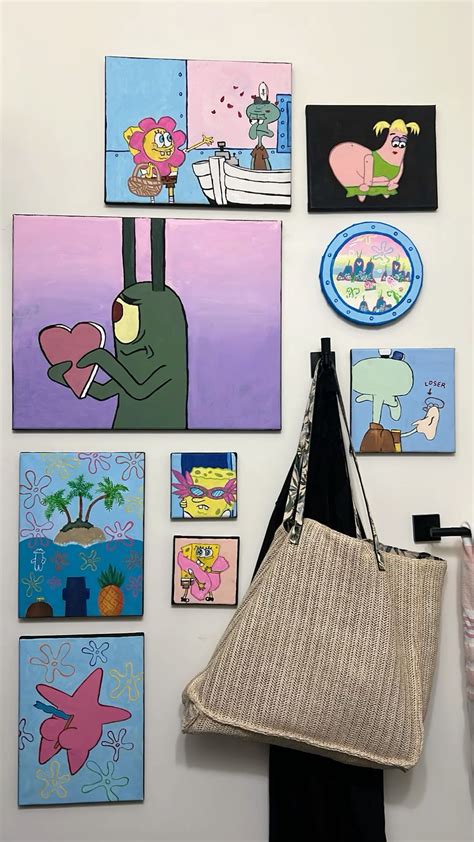 SpongeBob acrylic paintings | Canvas painting, Mini canvas art, Canvas ...
