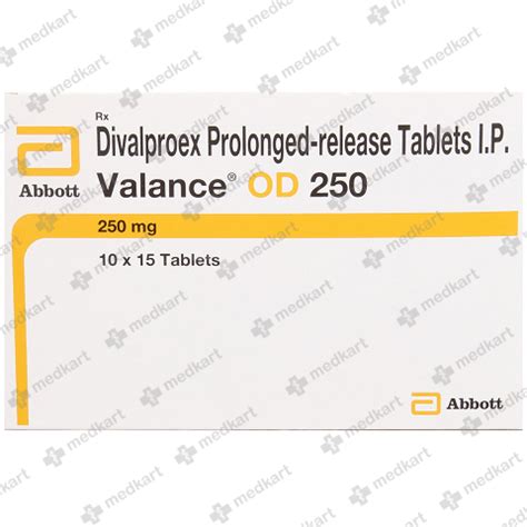 VALANCE OD 250MG TABLET 15'S : View Price, Combination and Alternatives ...