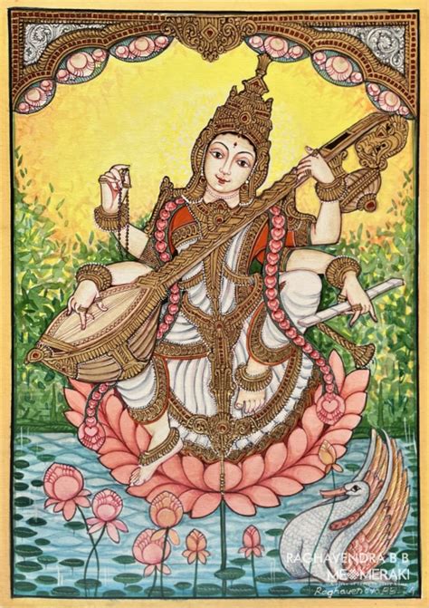 Saraswati Paintings Modern Art Maa Saraswati Painting, Buy Goddess ...