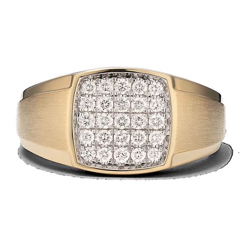 Beacon 14K Yellow Gold & Pave Signet Ring (12mm) | Shane Co.