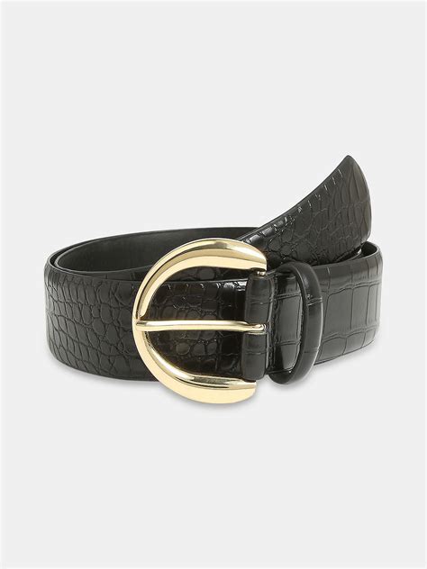 Black Textured Jeans Belt