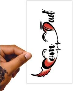 voorkoms Mom Dad With Heart Temporary Tattoo Stickers For Male And ...