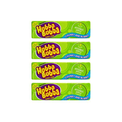 Wrigley’s Hubba Bubba Atomic Apple Flavour 35g (Pack of 4) – Bubble Gum