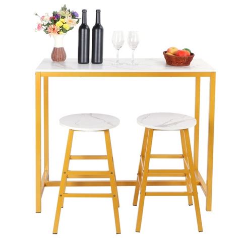 3 Piece Pub Table Set Counter Height Kitchen India | Ubuy