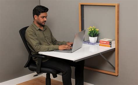 INVISIBLE BED Engineered Wood Wall Mounted Foldable Space Saving Dining ...