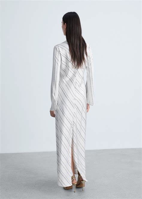 Striped satin dress - Women | MANGO USA