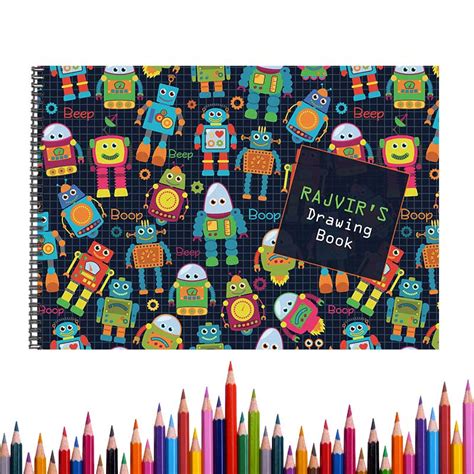 Personalised Sketch Book | Robots – mumma.com