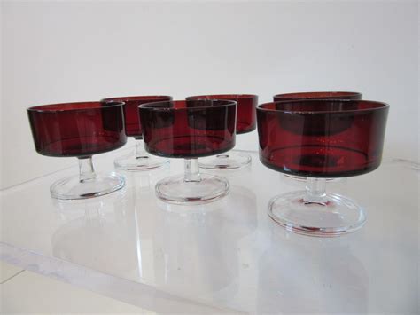 Arcoroc Ruby Desert Glasses France by J. G. Durand For Sale at 1stDibs ...
