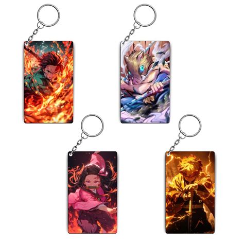 Respite Paradise Demon Slayer Anime Keychains Kit - (Set Of 4 Demon ...