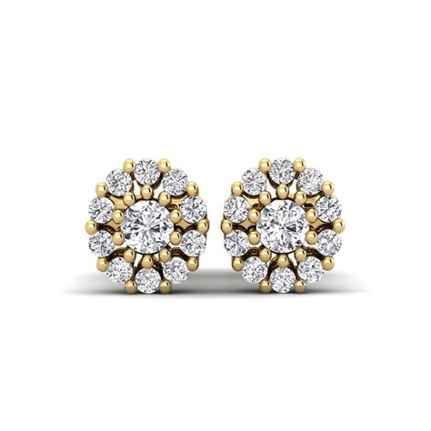 Order Women's Earring Eargle in Round cut 0.06 Carat 14ct Yellow Gold ...