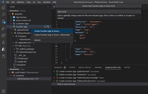 Azure Shell in Python 的图像结果