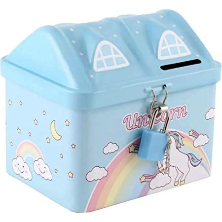 SAMVARDHAN Unicorn Piggy Bank Cartoon House Saving Pot Coin Bank Money ...