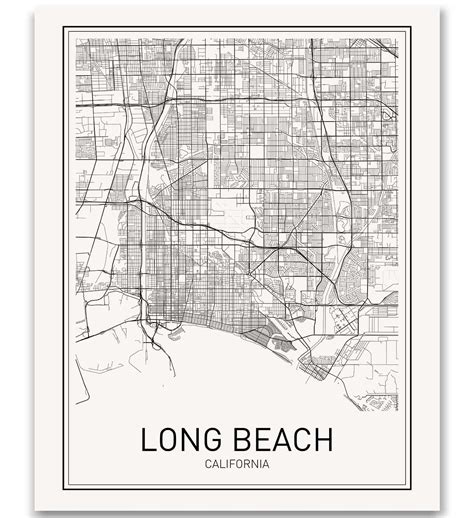 Buy Long Beach Poster Map of Long Beach Long Beach Map City Map Posters ...