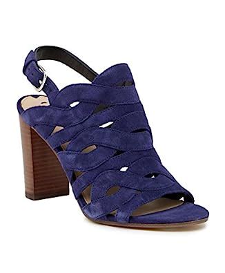Buy Via Spiga V-Galore Blue Suede Strap Heeled Sandal (6.5) at Amazon.in