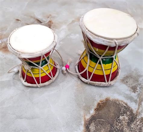 Buy 2 Pic Small & Medium Size India Handmade Kids 4 Damroo Shiva Damru ...
