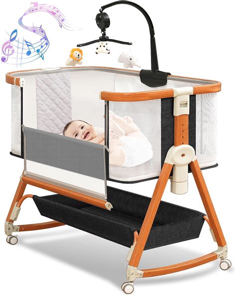 Amazon.com: 3 in 1 Bassinet,Baby Bassinets Bedside Sleeper with Musical ...
