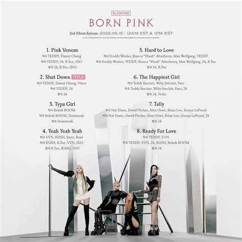 The Tracklist For BLACKPINK's New Album ‘Born Pink’ Has Been Released - HOME