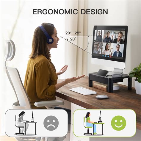 Buy LORYERGO Monitor Stand Height Adjustable, Monitor Stand with Drawer ...