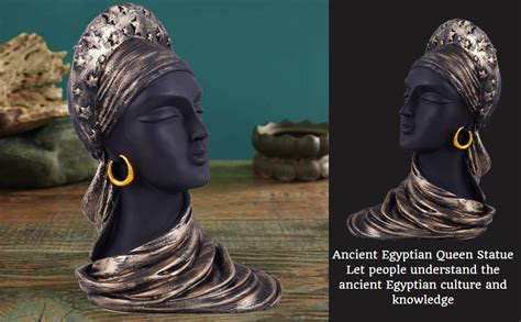 Buy zart Polyresin Black Ancient Egyptian Queen Sculpture Nefertiti ...