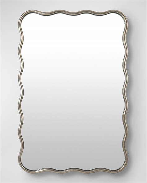 Surya Aranya 39" Thick Oval Wall Mirror, Silver | Horchow