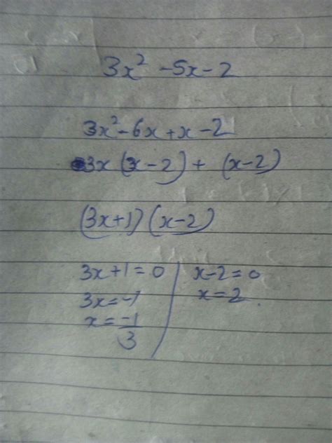 middle term split 3x square - 5x-2 - Brainly.in
